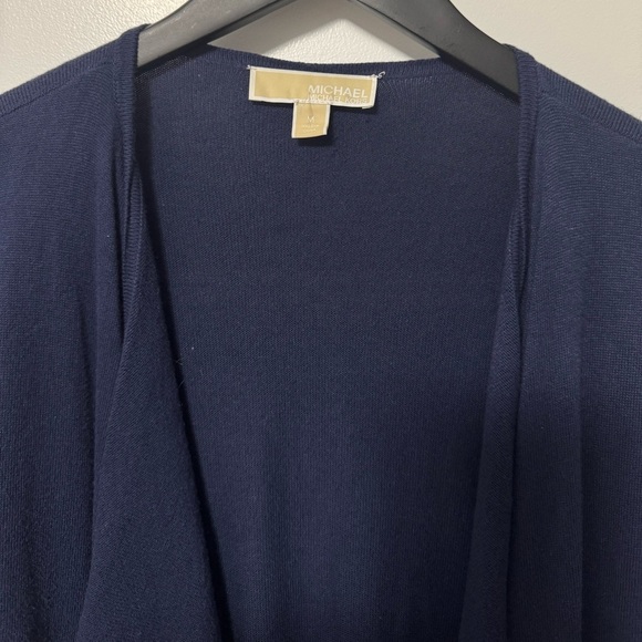 MICHAEL KORS Women's Navy Long Sleeve Open Cardigan Sweater, Medium - Picture 4 of 5